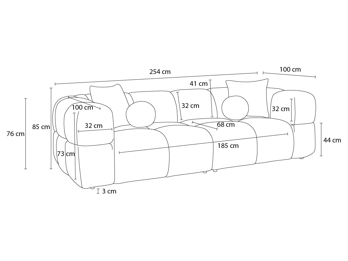 Roma Üçlü Kanepe + Puf