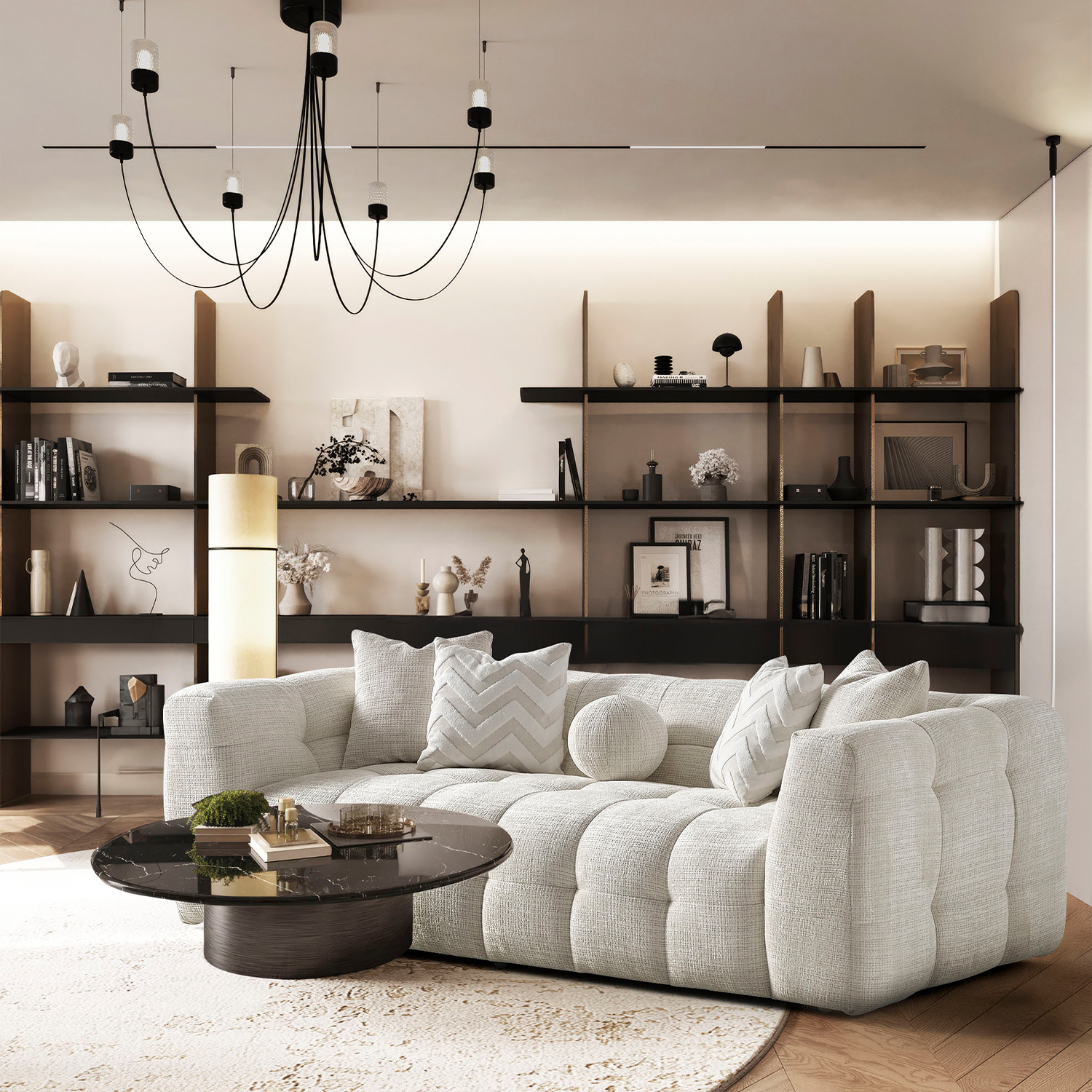 Amsterdam Üçlü Kanepe - Krem