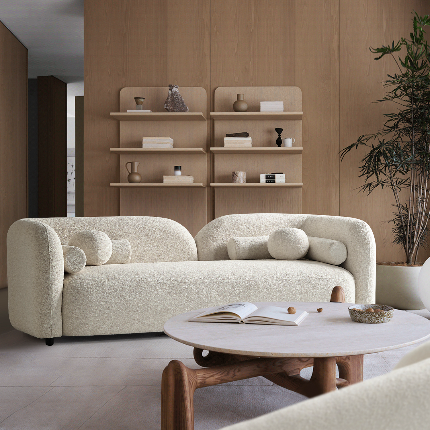 Bodrum Üçlü Kanepe - Krem