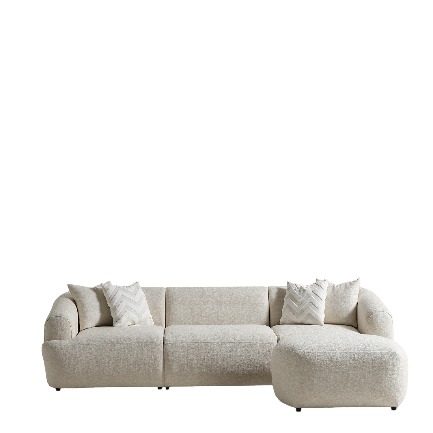 Porto Üçlü Kanepe + Puf - Krem