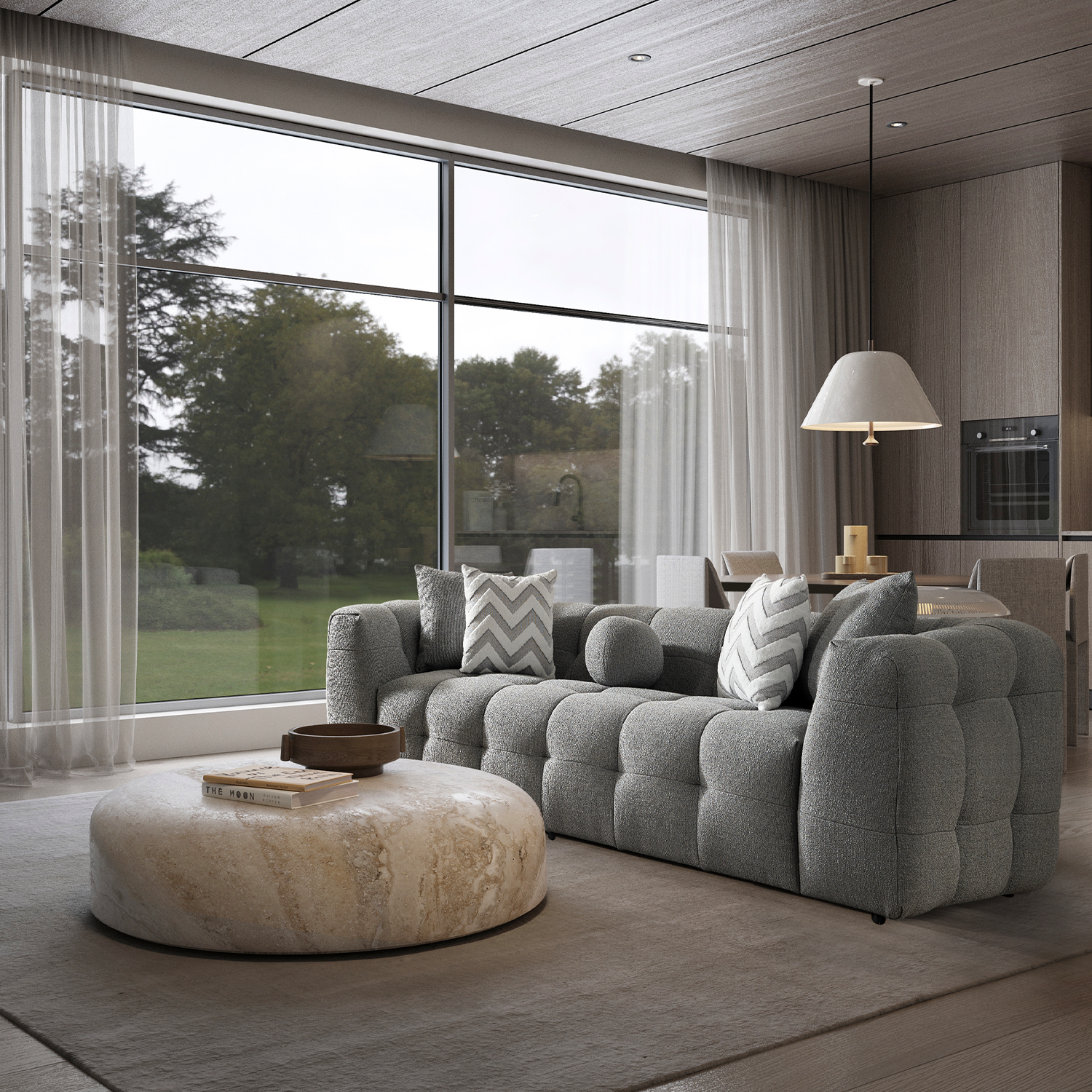 Amsterdam Üçlü Kanepe - Gri