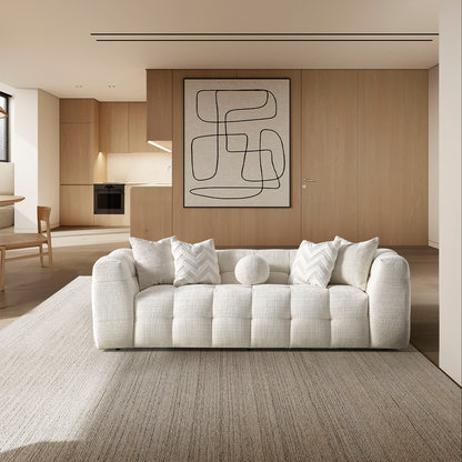 Amsterdam Üçlü Kanepe - Krem