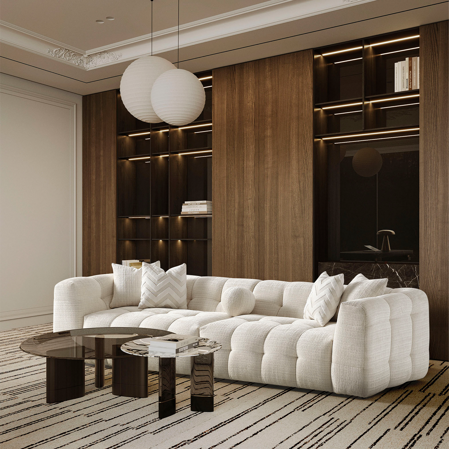 Amsterdam Dörtlü Kanepe - Krem