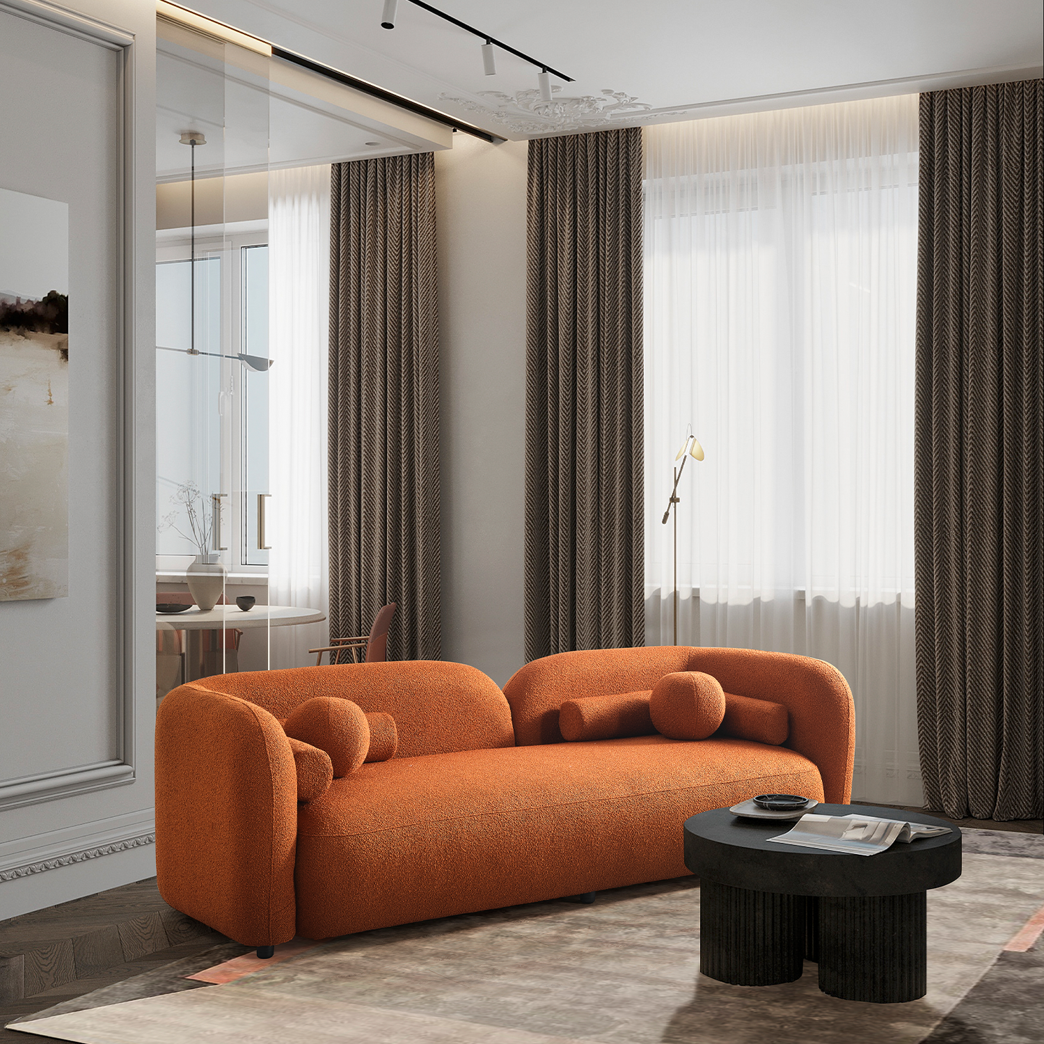 Bodrum Üçlü Kanepe - Kiremit