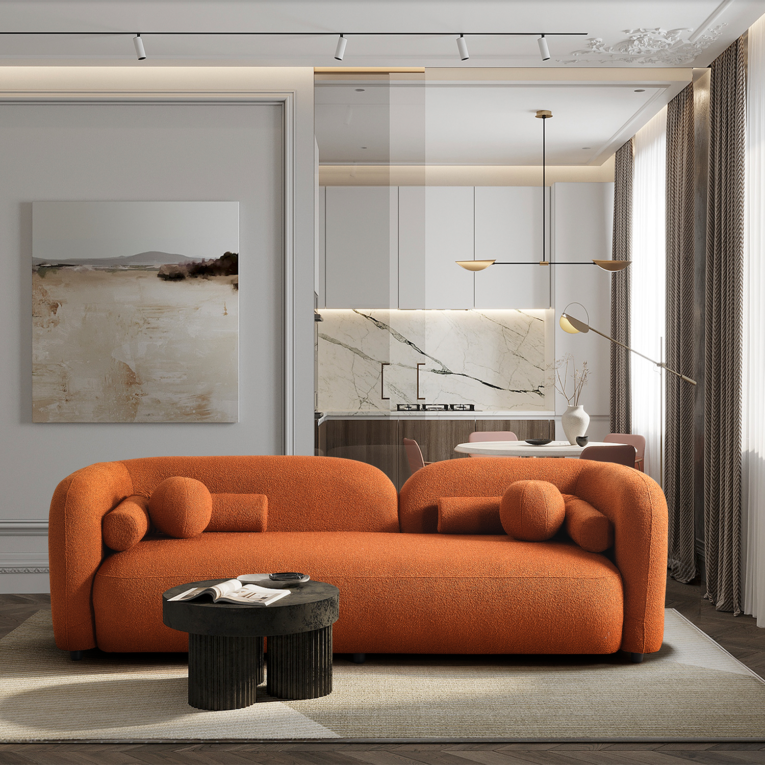 Bodrum Üçlü Kanepe - Kiremit