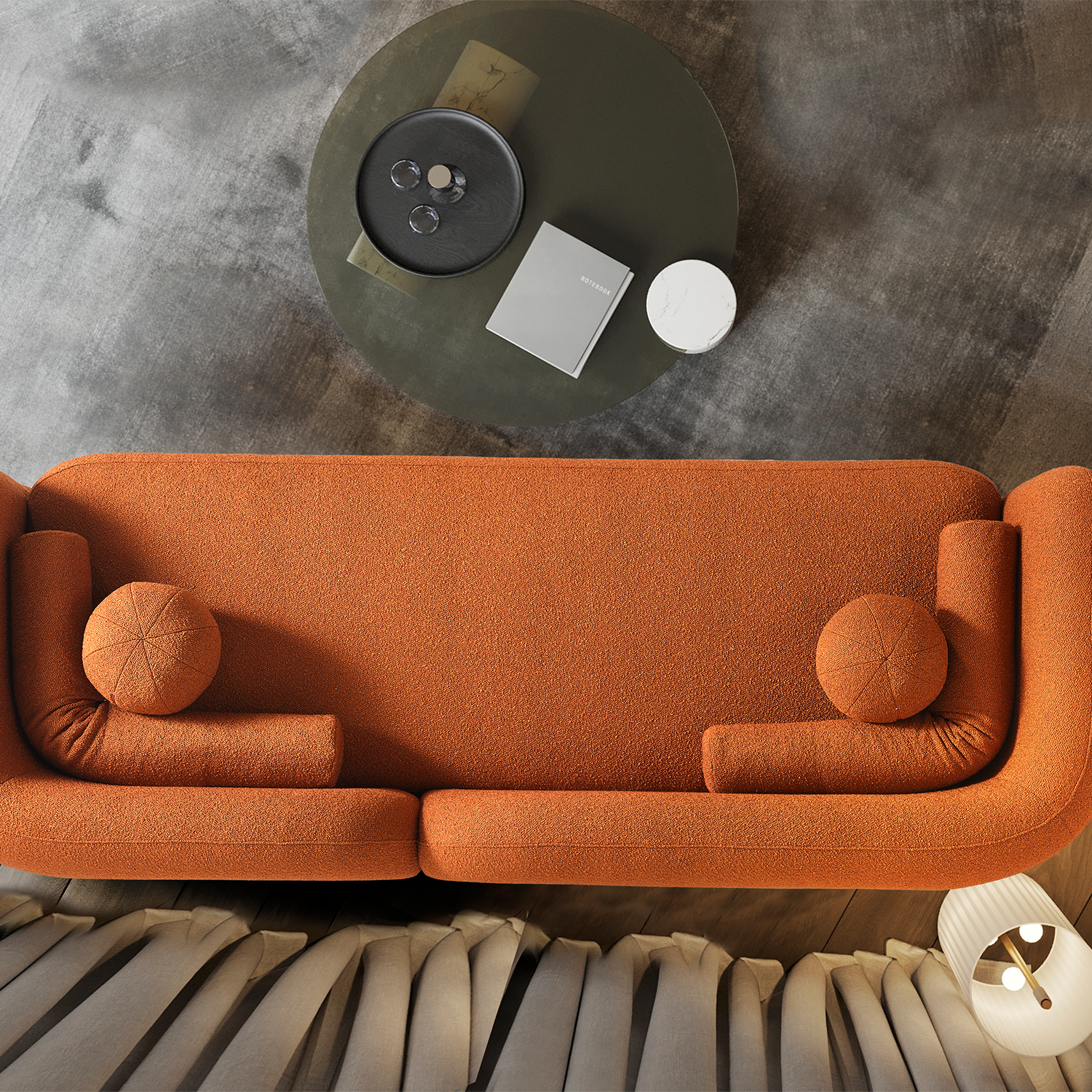 Bodrum Üçlü Kanepe - Kiremit