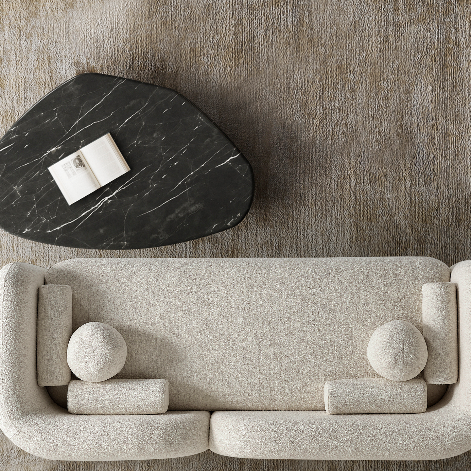 Bodrum Üçlü Kanepe - Krem