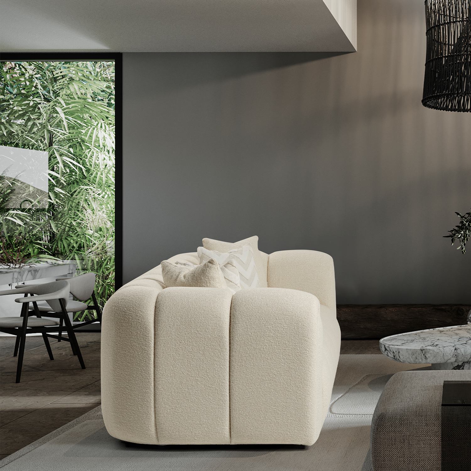 London Üçlü Kanepe - Bej