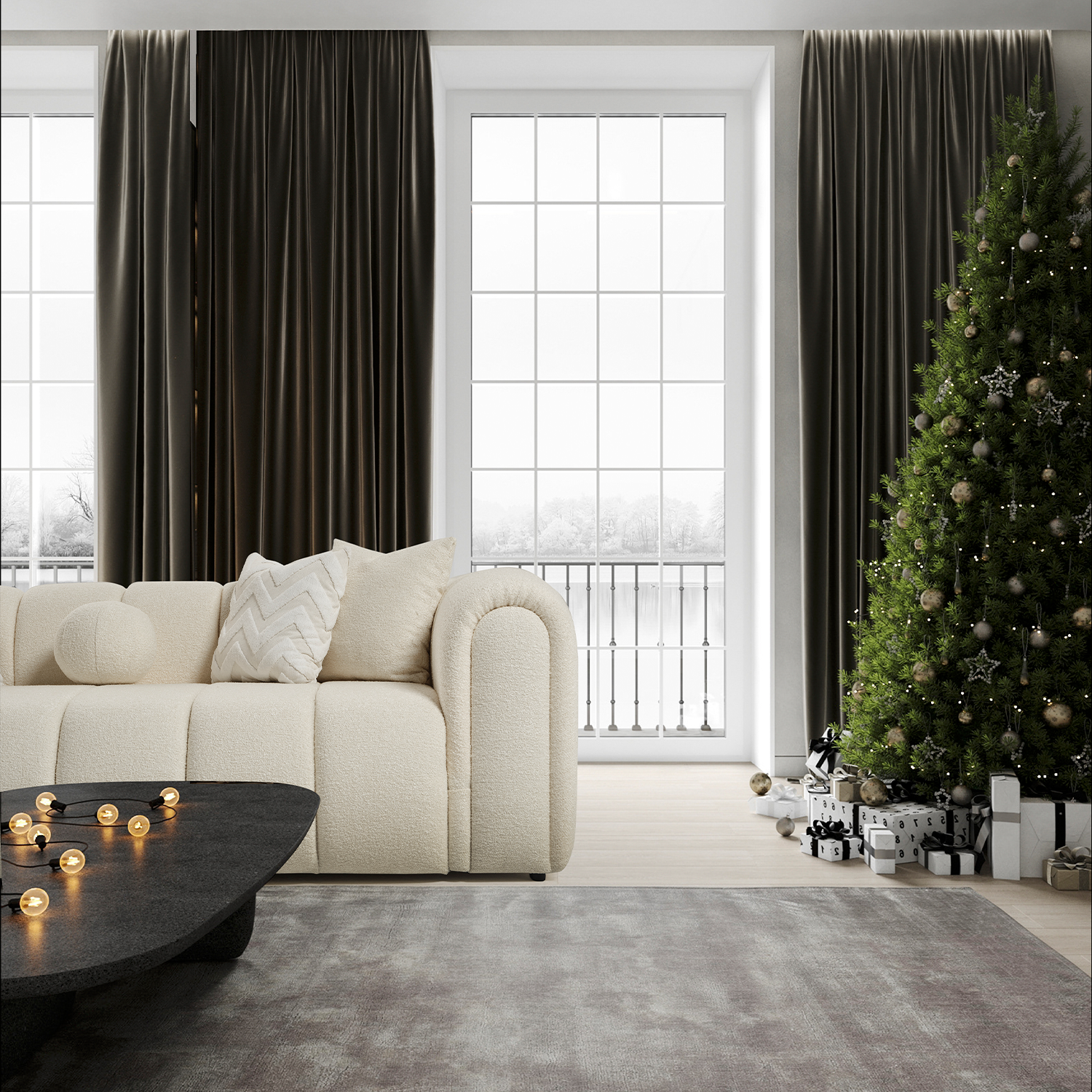 London Üçlü Kanepe - Bej