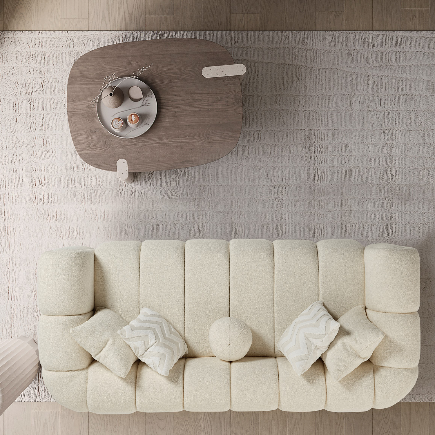 London Üçlü Kanepe - Bej