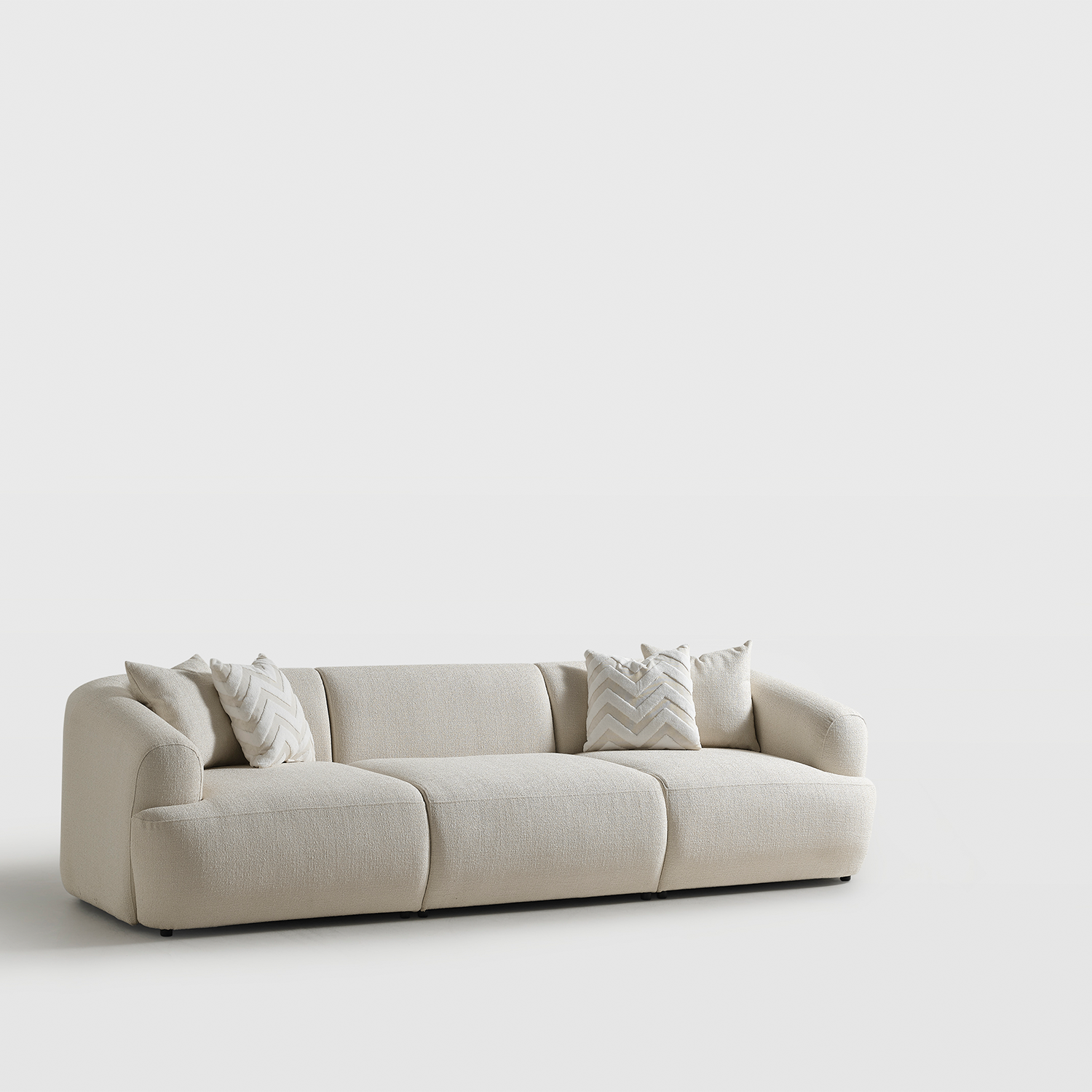 Porto Üçlü Kanepe - Krem