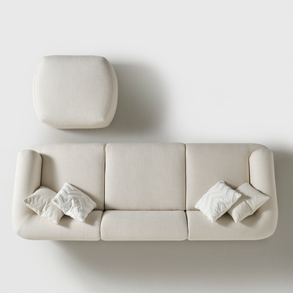 Porto Üçlü Kanepe + Puf - Krem